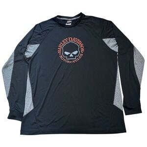 Harley-Davidson Men's Size 2XL Long Sleeve Skull Biker Motorcycle Performance